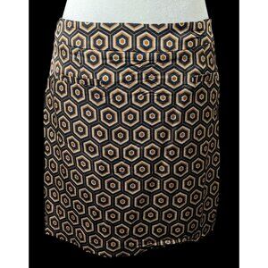 Ese0Ese Geometric Earth Tone Silky Brown Mini Skirt Size Medium